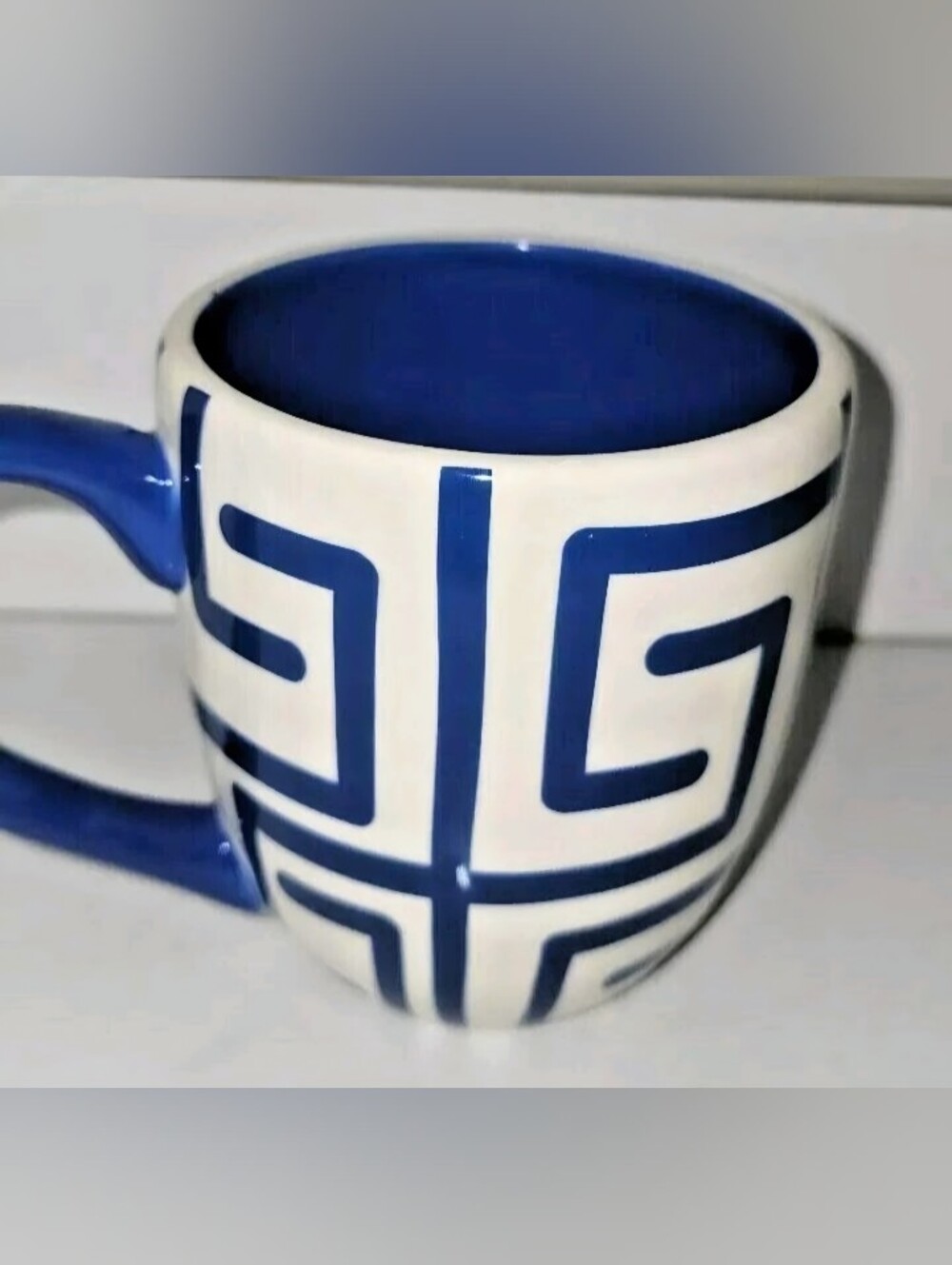 Coton Colors by Laura Johnson Fret Indigo 4.25" Mug